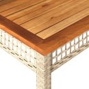 vidaXL bézs polyrattan és akácfa kerti asztal 80 x 80 x 75 cm