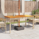 vidaXL bézs polyrattan és akácfa kerti asztal 140 x 80 x 75 cm