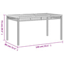 vidaXL bézs polyrattan és akácfa kerti asztal 140 x 80 x 75 cm