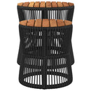 vidaXL 2 db fekete polyrattan kerti kisasztal fa asztallappal