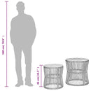 vidaXL 2 db bézs polyrattan kerti kisasztal fa asztallappal