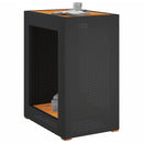 vidaXL fekete polyrattan kerti kisasztal fa asztallappal 60x40x75 cm