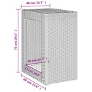 vidaXL bézs polyrattan kerti kisasztal fa asztallappal 60x40x75 cm