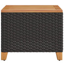 vidaXL fekete polyrattan és akácfa kerti asztal 45 x 45 x 37 cm