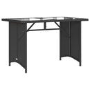 vidaXL fekete polyrattan üveglapos kerti asztal 110x68x70 cm