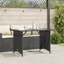 vidaXL fekete polyrattan üveglapos kerti asztal 110x68x70 cm