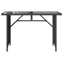 vidaXL fekete polyrattan üveglapos kerti asztal 110x68x70 cm