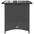 vidaXL fekete polyrattan üveglapos kerti asztal 110x68x70 cm