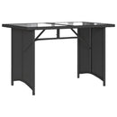 vidaXL fekete polyrattan üveglapos kerti asztal 110x68x70 cm