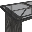 vidaXL fekete polyrattan üveglapos kerti asztal 110x68x70 cm