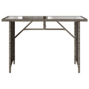 vidaXL szürke polyrattan üveglapos kerti asztal 110x68x70 cm