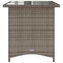 vidaXL szürke polyrattan üveglapos kerti asztal 110x68x70 cm