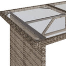 vidaXL szürke polyrattan üveglapos kerti asztal 110x68x70 cm