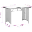 vidaXL szürke polyrattan üveglapos kerti asztal 110x68x70 cm