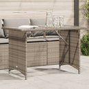 vidaXL szürke polyrattan üveglapos kerti asztal 110x68x70 cm