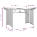 vidaXL bézs polyrattan üveglapos kerti asztal 110x68x70 cm