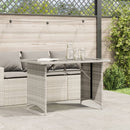 vidaXL szürke polyrattan üveglapos kerti asztal 110x68x70 cm