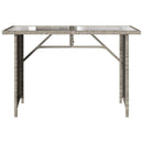 vidaXL szürke polyrattan üveglapos kerti asztal 110x68x70 cm