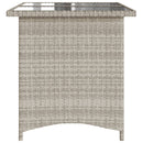 vidaXL szürke polyrattan üveglapos kerti asztal 110x68x70 cm