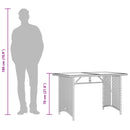 vidaXL szürke polyrattan falapos kerti asztal 110x68x70 cm