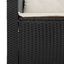 vidaXL fekete 3 személyes polyrattan kerti kanapé párnákkal
