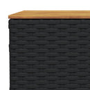 vidaXL fekete polyrattan és akácfa kerti asztal 55 x 55 x 36 cm