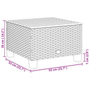 vidaXL fekete polyrattan és akácfa kerti asztal 55 x 55 x 36 cm
