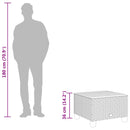 vidaXL fekete polyrattan és akácfa kerti asztal 55 x 55 x 36 cm