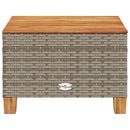 vidaXL szürke polyrattan és akácfa kerti asztal 55 x 55 x 36 cm
