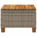 vidaXL szürke polyrattan és akácfa kerti asztal 55 x 55 x 36 cm
