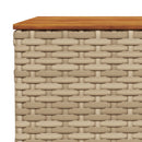 vidaXL bézs polyrattan és akácfa kerti asztal 55 x 55 x 36 cm