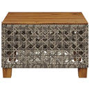 vidaXL szürke polyrattan és akácfa kerti asztal 55 x 55 x 36 cm