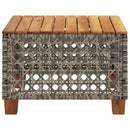 vidaXL szürke polyrattan és akácfa kerti asztal 55 x 55 x 36 cm