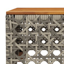 vidaXL szürke polyrattan és akácfa kerti asztal 55 x 55 x 36 cm