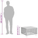 vidaXL szürke polyrattan és akácfa kerti asztal 55 x 55 x 36 cm