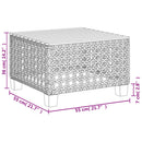 vidaXL szürke polyrattan és akácfa kerti asztal 55 x 55 x 36 cm