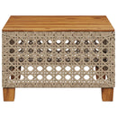 vidaXL bézs polyrattan és akácfa kerti asztal 55 x 55 x 36 cm