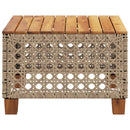 vidaXL bézs polyrattan és akácfa kerti asztal 55 x 55 x 36 cm