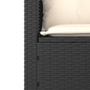 vidaXL 3 részes fekete polyrattan kerti ülőgarnitúra párnával