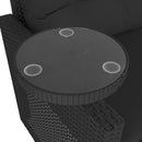 vidaXL 3 részes fekete polyrattan kerti ülőgarnitúra párnával