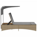 vidaXL vegyes bézs polyrattan dupla napozóágy tetővel és párnával