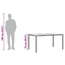 vidaXL szürke polyrattan üveglapos kerti asztal 150 x 90 x 75 cm