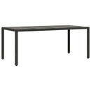 vidaXL fekete polyrattan üveglapos kerti asztal 190 x 90 x 75 cm