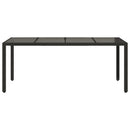 vidaXL fekete polyrattan üveglapos kerti asztal 190 x 90 x 75 cm