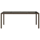 vidaXL barna polyrattan üveglapos kerti asztal 190 x 90 x 75 cm