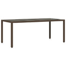 vidaXL barna polyrattan üveglapos kerti asztal 190 x 90 x 75 cm