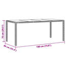 vidaXL barna polyrattan üveglapos kerti asztal 190 x 90 x 75 cm