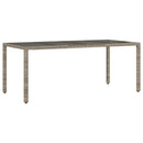 vidaXL szürke polyrattan üveglapos kerti asztal 190 x 90 x 75 cm