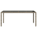 vidaXL szürke polyrattan üveglapos kerti asztal 190 x 90 x 75 cm