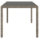 vidaXL szürke polyrattan üveglapos kerti asztal 190 x 90 x 75 cm